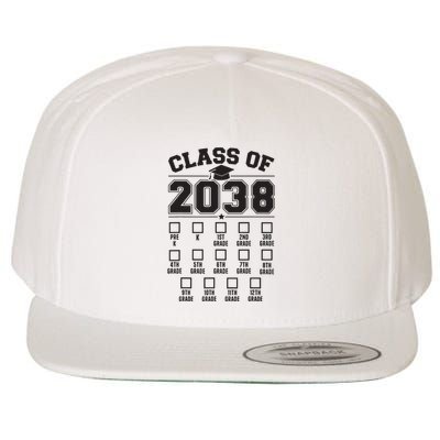 Class Of 2038 Grow With Me Checklist Prek To 12th Grade Wool Snapback Cap