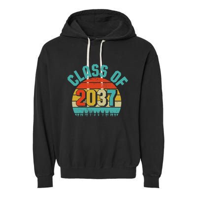 Class Of 2037 Grow With Me Kindergarten To Graduation Retro Garment-Dyed Fleece Hoodie