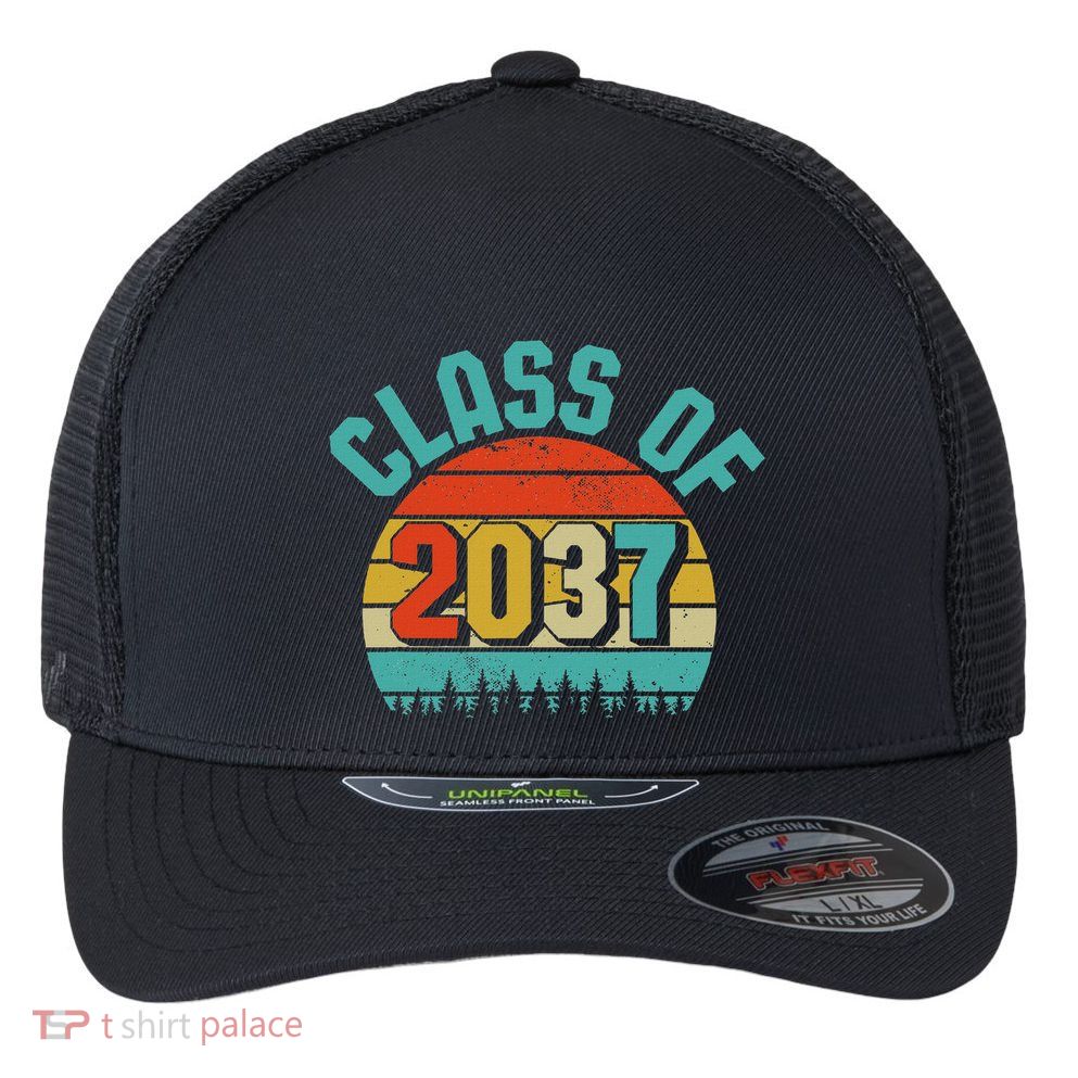 Class Of 2037 Grow With Me Kindergarten To Graduation Retro Flexfit Unipanel Trucker Cap