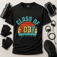 Class Of 2037 Grow With Me Kindergarten To Graduation Retro Cooling Performance Crew T-Shirt