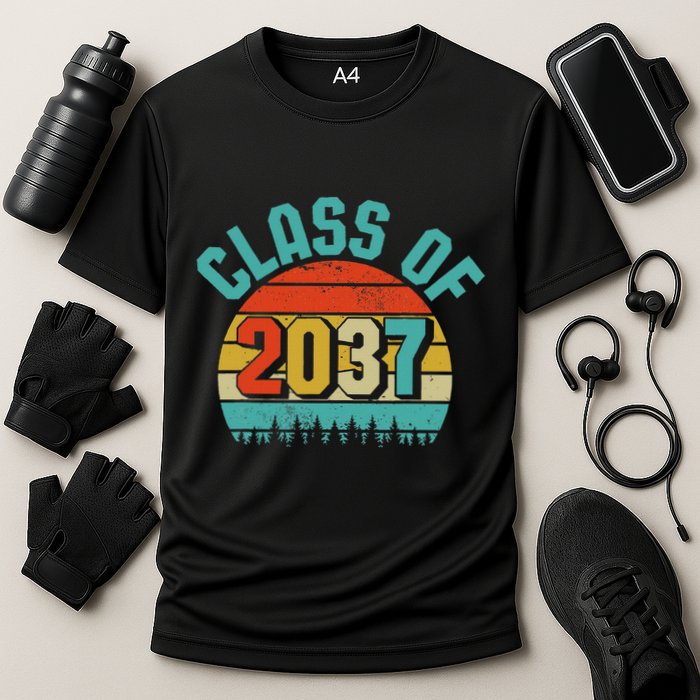 Class Of 2037 Grow With Me Kindergarten To Graduation Retro Cooling Performance Crew T-Shirt