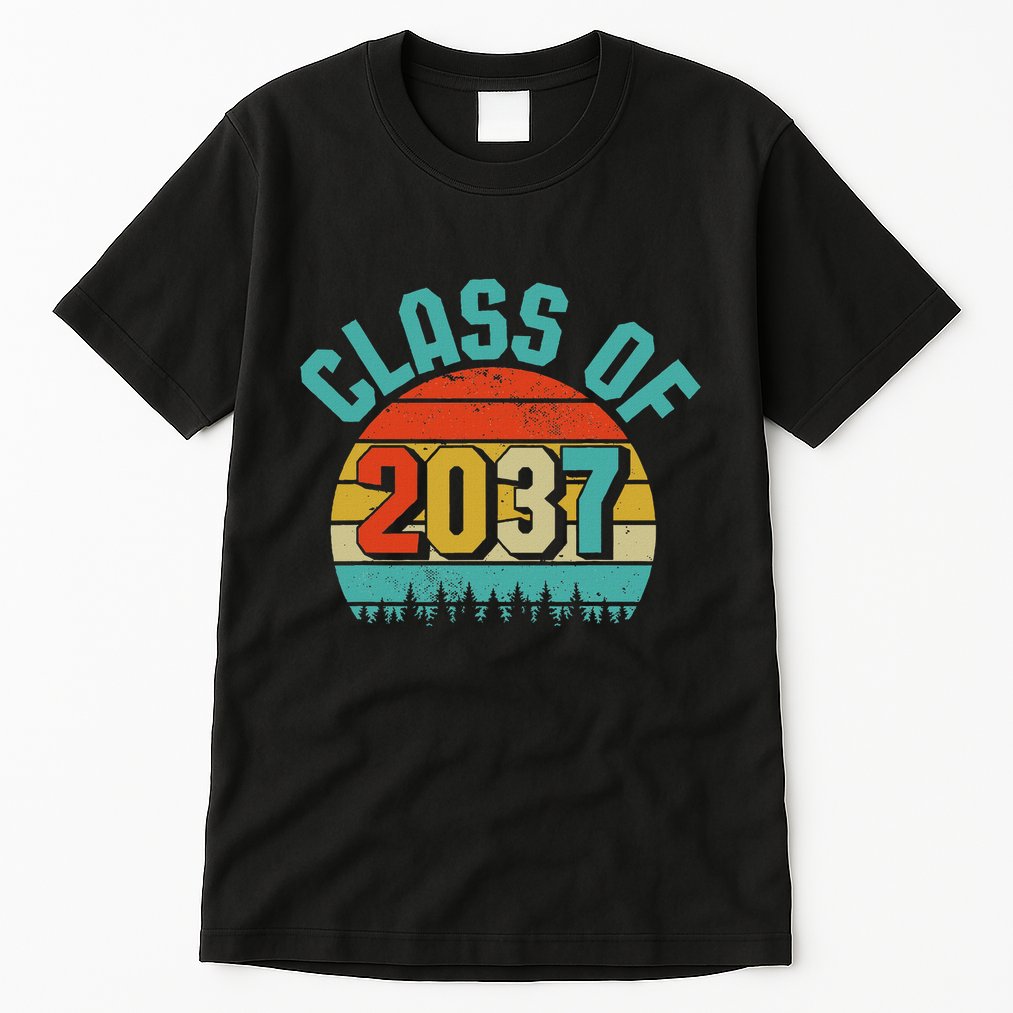 Class Of 2037 Grow With Me Kindergarten To Graduation Retro Tall T-Shirt