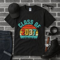 Class Of 2037 Grow With Me Kindergarten To Graduation Retro Tall T-Shirt