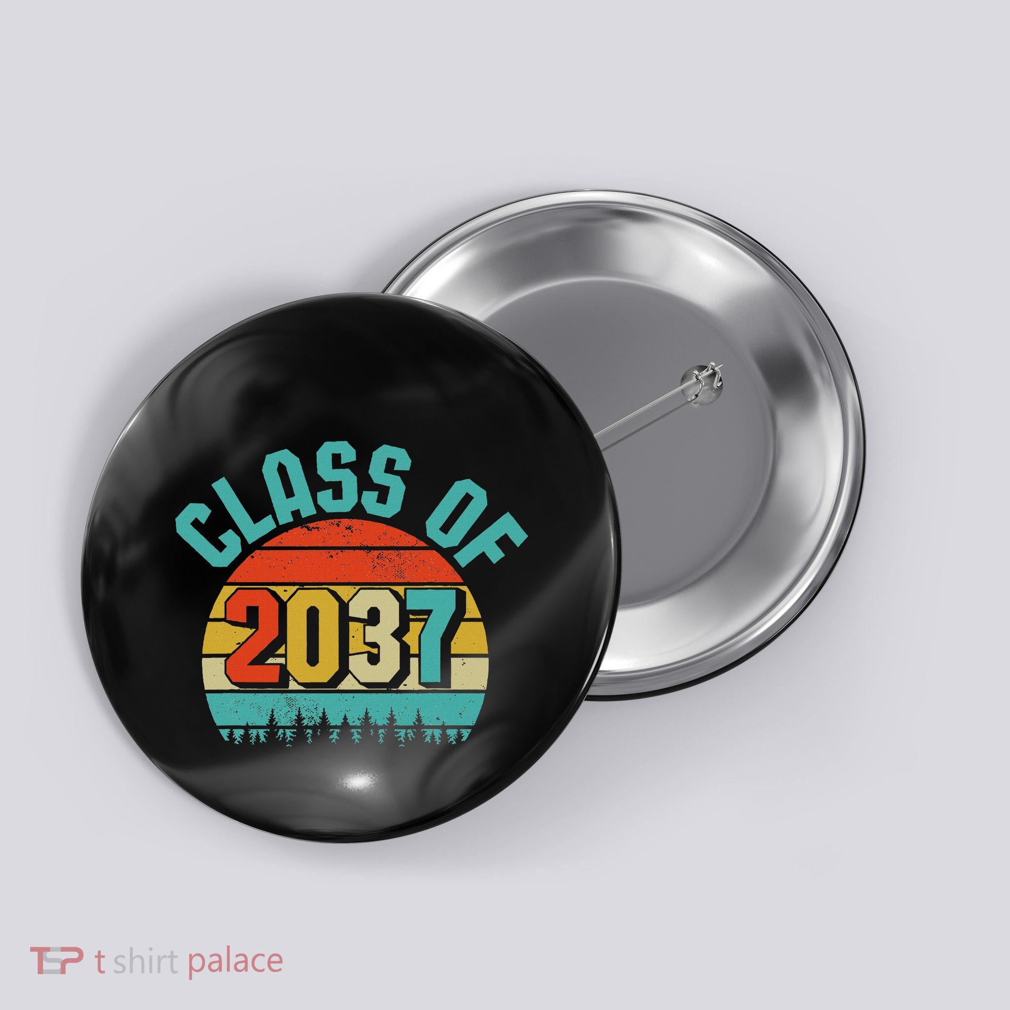 Class Of 2037 Grow With Me Kindergarten To Graduation Retro Button