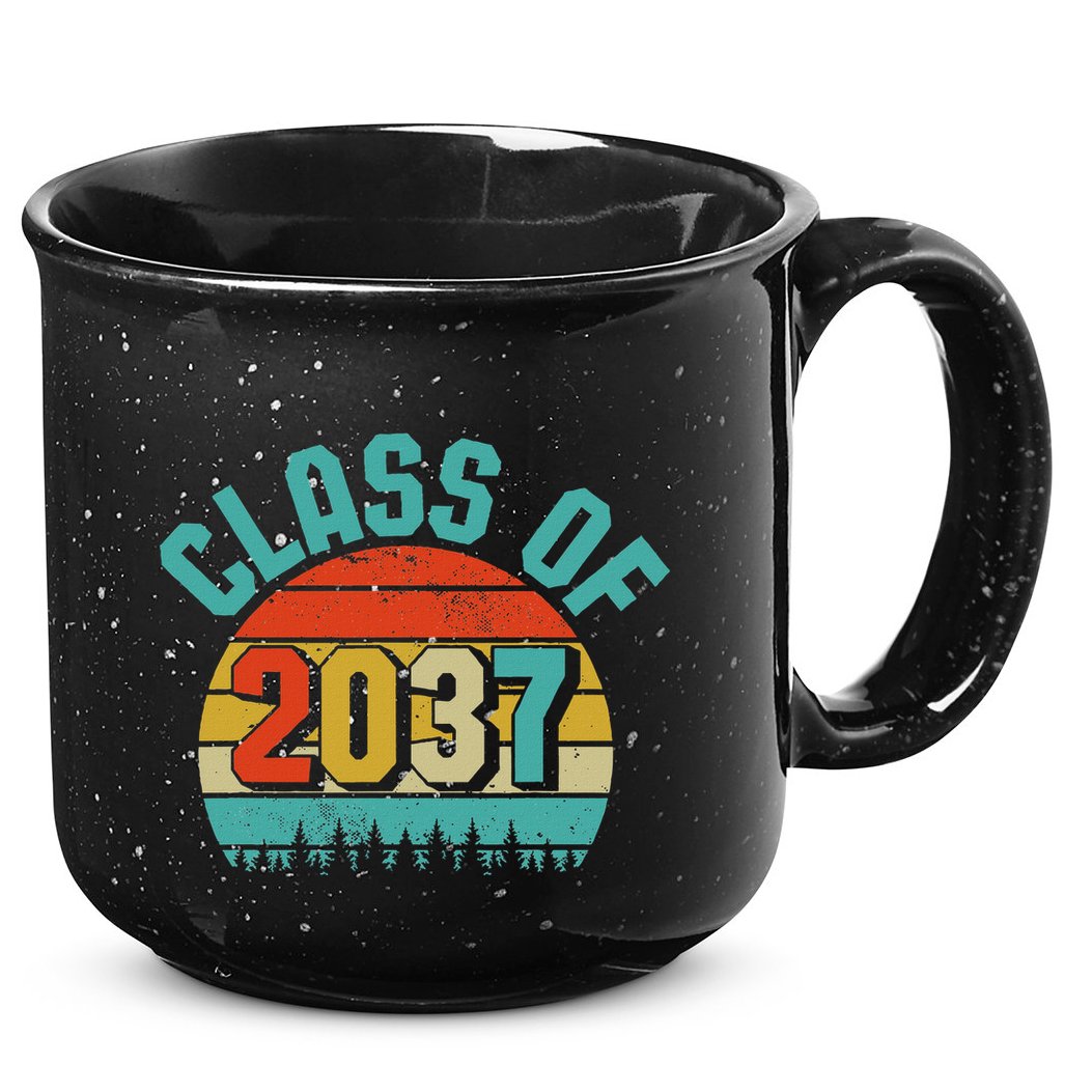 Class Of 2037 Grow With Me Kindergarten To Graduation Retro 15oz Campfire Ceramic Mug