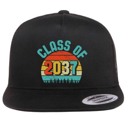 Class Of 2037 Grow With Me Kindergarten To Graduation Retro Flatbill Hat