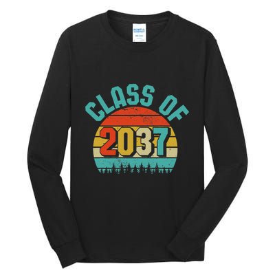 Class Of 2037 Grow With Me Kindergarten To Graduation Retro Tall Long Sleeve T-Shirt