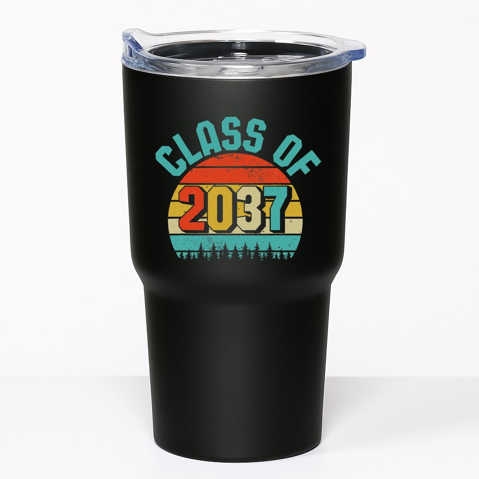 Class Of 2037 Grow With Me Kindergarten To Graduation Retro Tumbler