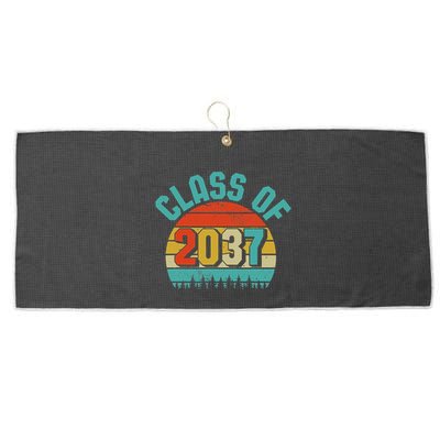 Class Of 2037 Grow With Me Kindergarten To Graduation Retro Large Microfiber Waffle Golf Towel