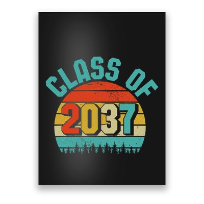 Class Of 2037 Grow With Me Kindergarten To Graduation Retro Poster