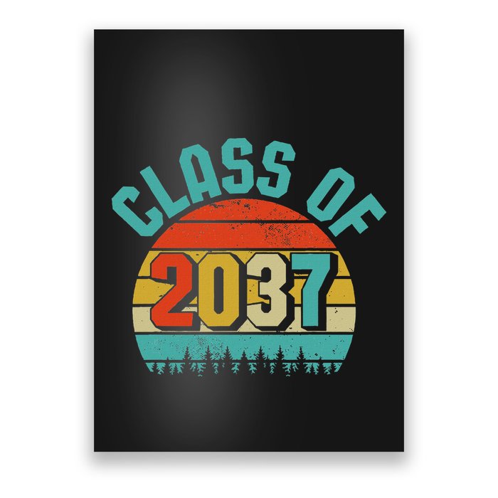 Class Of 2037 Grow With Me Kindergarten To Graduation Retro Poster