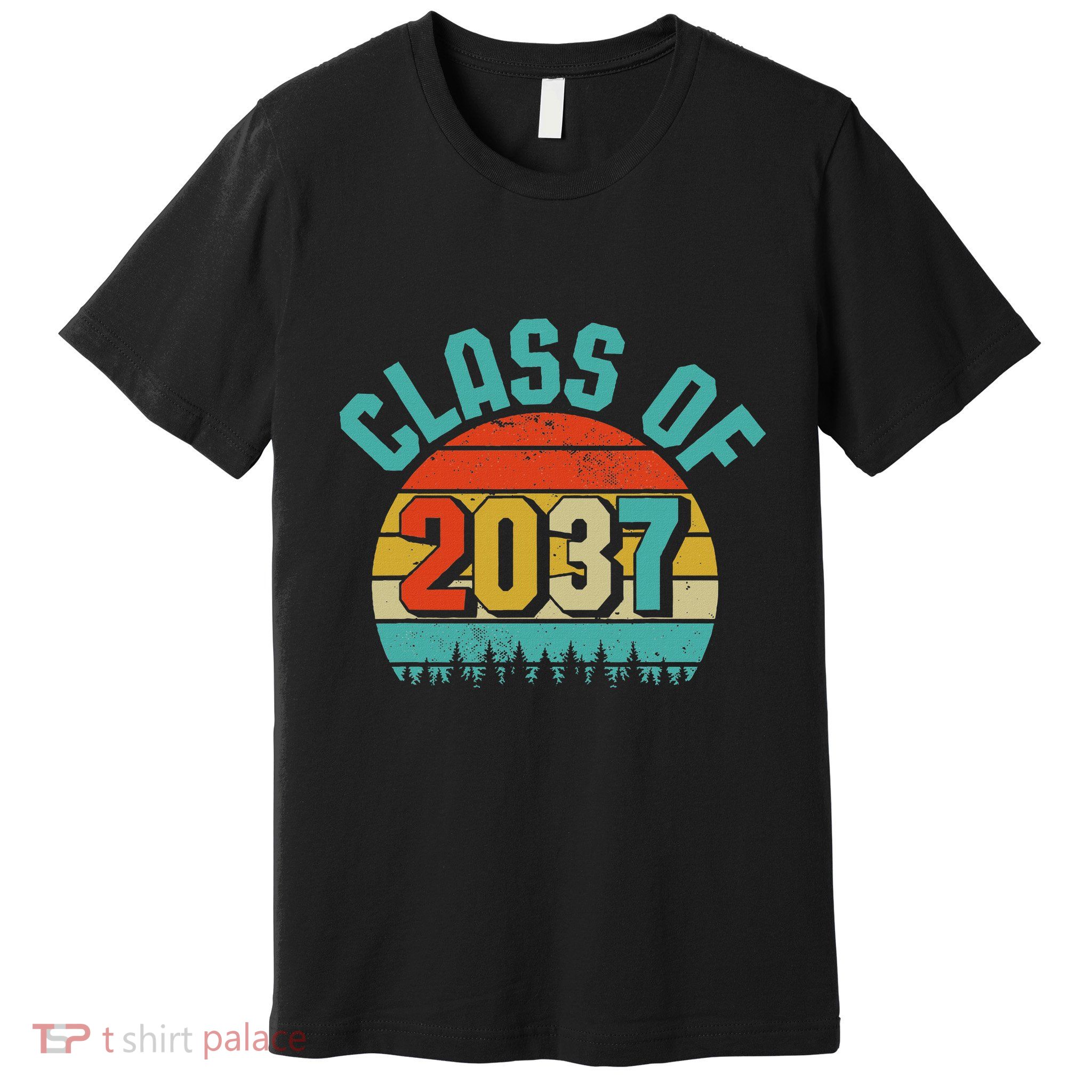 Class Of 2037 Grow With Me Kindergarten To Graduation Retro Premium T-Shirt