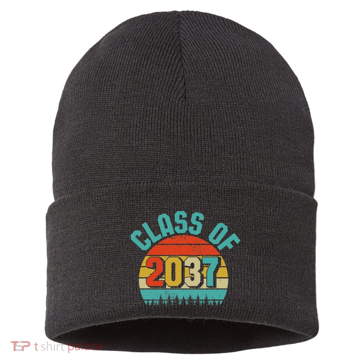 Class Of 2037 Grow With Me Kindergarten To Graduation Retro Sustainable Knit Beanie