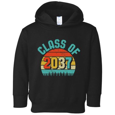Class Of 2037 Grow With Me Kindergarten To Graduation Retro Toddler Hoodie