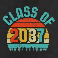 Class Of 2037 Grow With Me Kindergarten To Graduation Retro Golf Towel