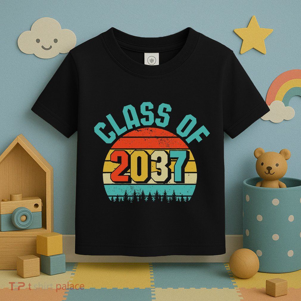 Class Of 2037 Grow With Me Kindergarten To Graduation Retro Toddler T-Shirt