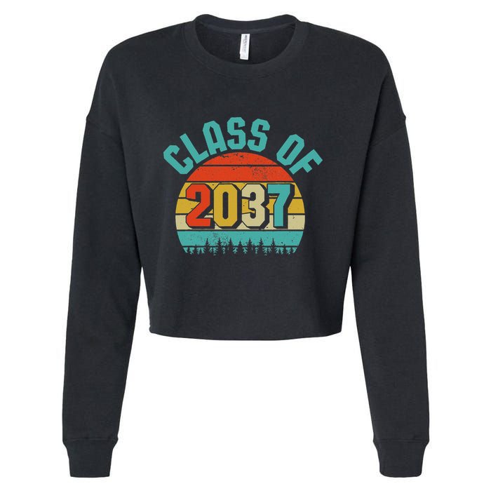 Class Of 2037 Grow With Me Kindergarten To Graduation Retro Cropped Pullover Crew