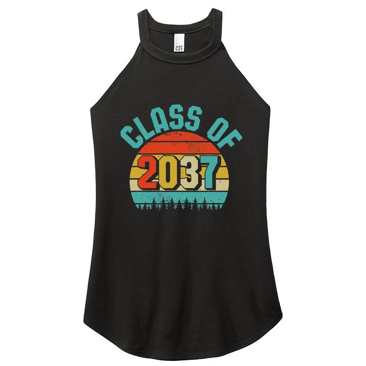 Class Of 2037 Grow With Me Kindergarten To Graduation Retro Women's Perfect Tri Rocker Tank