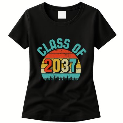 Class Of 2037 Grow With Me Kindergarten To Graduation Retro Womens T-Shirt