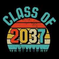 Class Of 2037 Grow With Me Kindergarten To Graduation Retro Zip Tote Bag