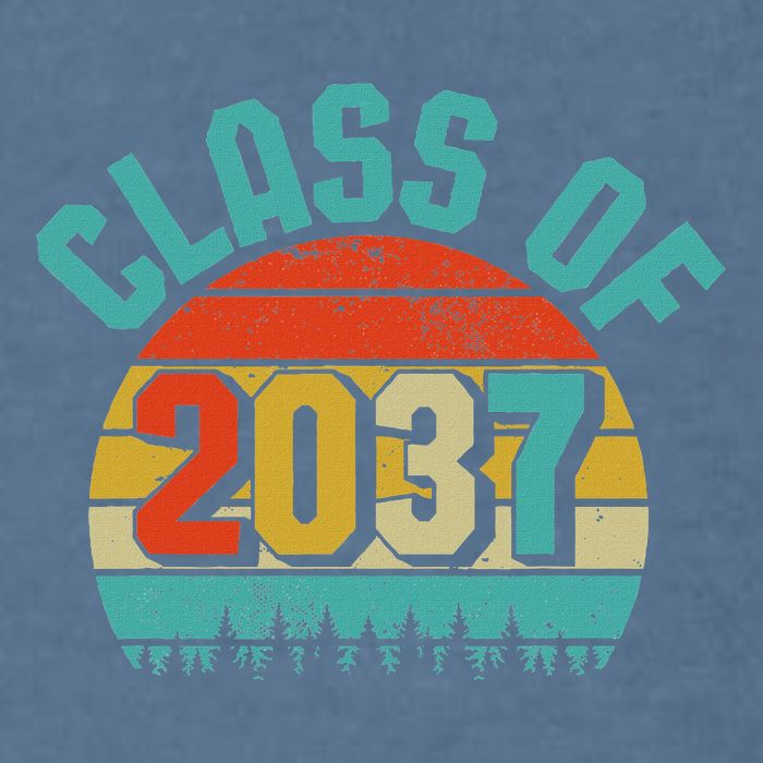 Class Of 2037 Grow With Me Kindergarten To Graduation Retro Garment-Dyed Sweatshirt