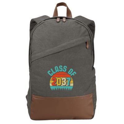 Class Of 2037 Grow With Me Kindergarten To Graduation Retro Cotton Canvas Backpack