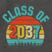 Class Of 2037 Grow With Me Kindergarten To Graduation Retro Vector Backpack