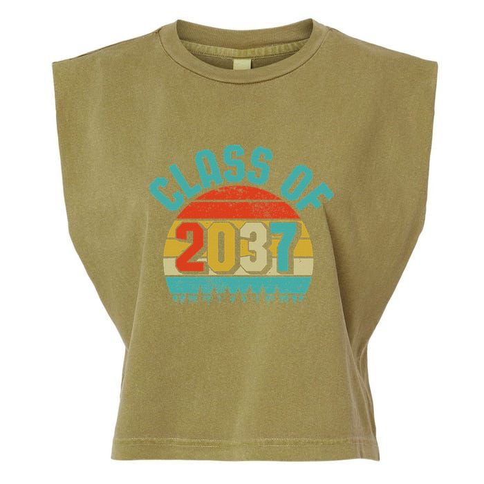Class Of 2037 Grow With Me Kindergarten To Graduation Retro Garment-Dyed Women's Muscle Tee