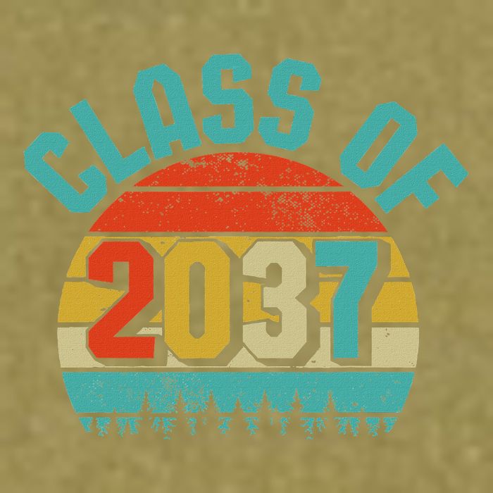 Class Of 2037 Grow With Me Kindergarten To Graduation Retro Garment-Dyed Women's Muscle Tee