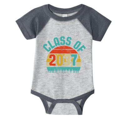 Class Of 2037 Grow With Me Kindergarten To Graduation Retro Infant Baby Jersey Bodysuit
