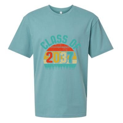 Class Of 2037 Grow With Me Kindergarten To Graduation Retro Sueded Cloud Jersey T-Shirt