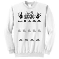 Class Of 2036 Grow With Me Handprint Pre K 12th Grade Sweatshirt