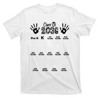 Class Of 2036 Grow With Me Handprint Pre K 12th Grade T-Shirt