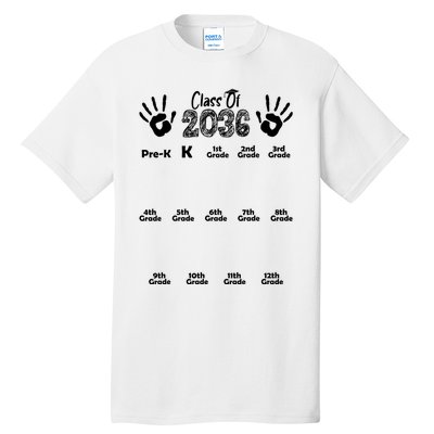 Class Of 2036 Grow With Me Handprint Pre K 12th Grade Tall T-Shirt