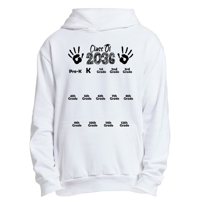 Class Of 2036 Grow With Me Handprint Pre K 12th Grade Urban Pullover Hoodie