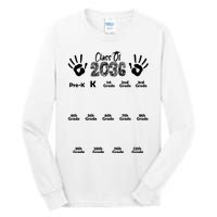 Class Of 2036 Grow With Me Handprint Pre K 12th Grade Tall Long Sleeve T-Shirt