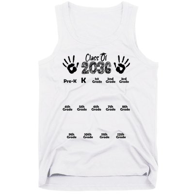 Class Of 2036 Grow With Me Handprint Pre K 12th Grade Tank Top