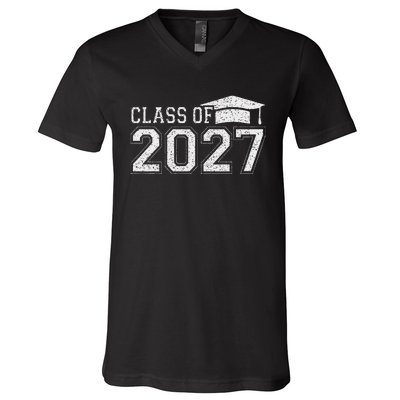 Class Of 2027 Kindergarten Graduation First Day Of School V-Neck T-Shirt