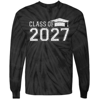 Class Of 2027 Kindergarten Graduation First Day Of School Tie-Dye Long Sleeve Shirt