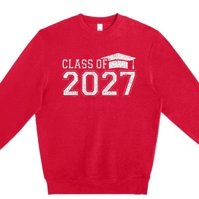 Class Of 2027 Kindergarten Graduation First Day Of School Premium Crewneck Sweatshirt