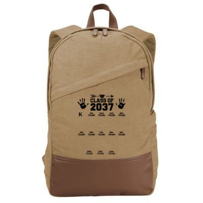 Class Of 2037 Grow With Me Handprint Prek 12th Grade Cotton Canvas Backpack