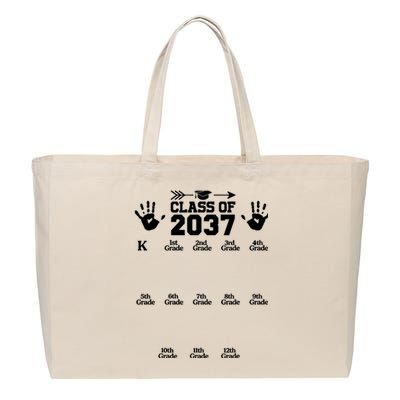 Class Of 2037 Grow With Me Handprint Prek 12th Grade Cotton Canvas Jumbo Tote