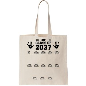 Class Of 2037 Grow With Me Handprint Prek 12th Grade Tote Bag