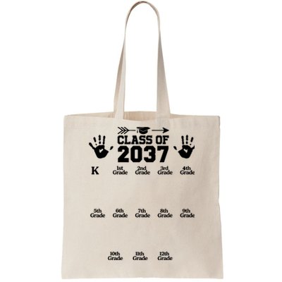 Class Of 2037 Grow With Me Handprint Prek 12th Grade Tote Bag