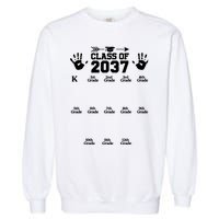 Class Of 2037 Grow With Me Handprint Prek 12th Grade Garment-Dyed Sweatshirt