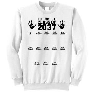 Class Of 2037 Grow With Me Handprint Prek 12th Grade Sweatshirt