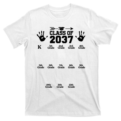 Class Of 2037 Grow With Me Handprint Prek 12th Grade T-Shirt