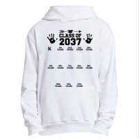 Class Of 2037 Grow With Me Handprint Prek 12th Grade Urban Pullover Hoodie