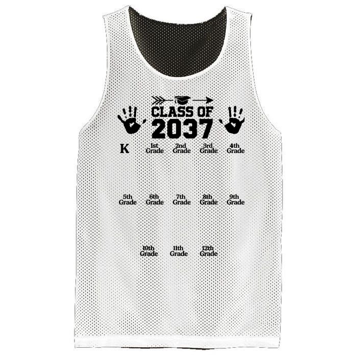 Class Of 2037 Grow With Me Handprint Prek 12th Grade Mesh Reversible Basketball Jersey Tank