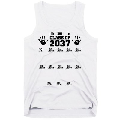 Class Of 2037 Grow With Me Handprint Prek 12th Grade Tank Top